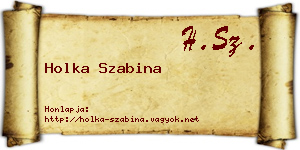Holka Szabina névjegykártya